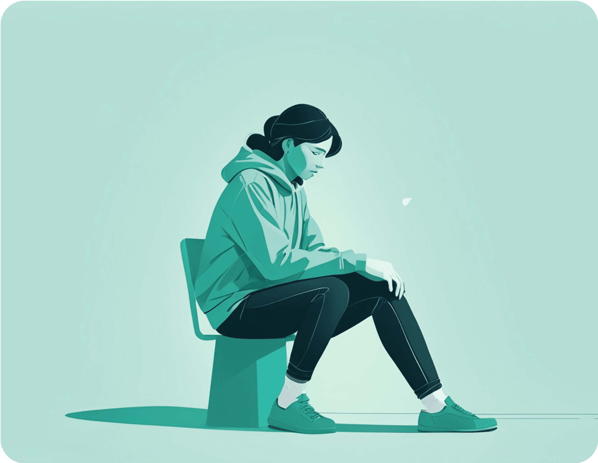 Person in contemplative pose